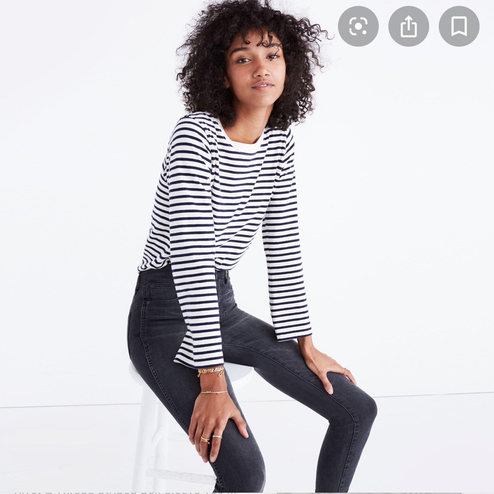 Rivet and thread stripe tee Size Small
